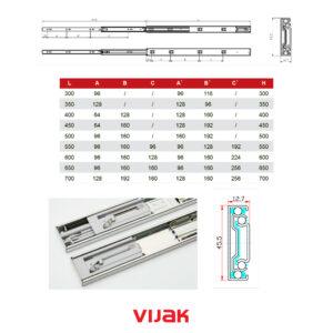 kroglicna teleskopska vodila tiho zapiranje 45kg